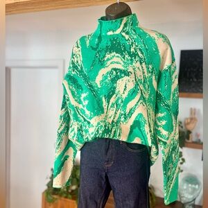 Christian Siriano New York – Marbled Green Sweater – Size M
